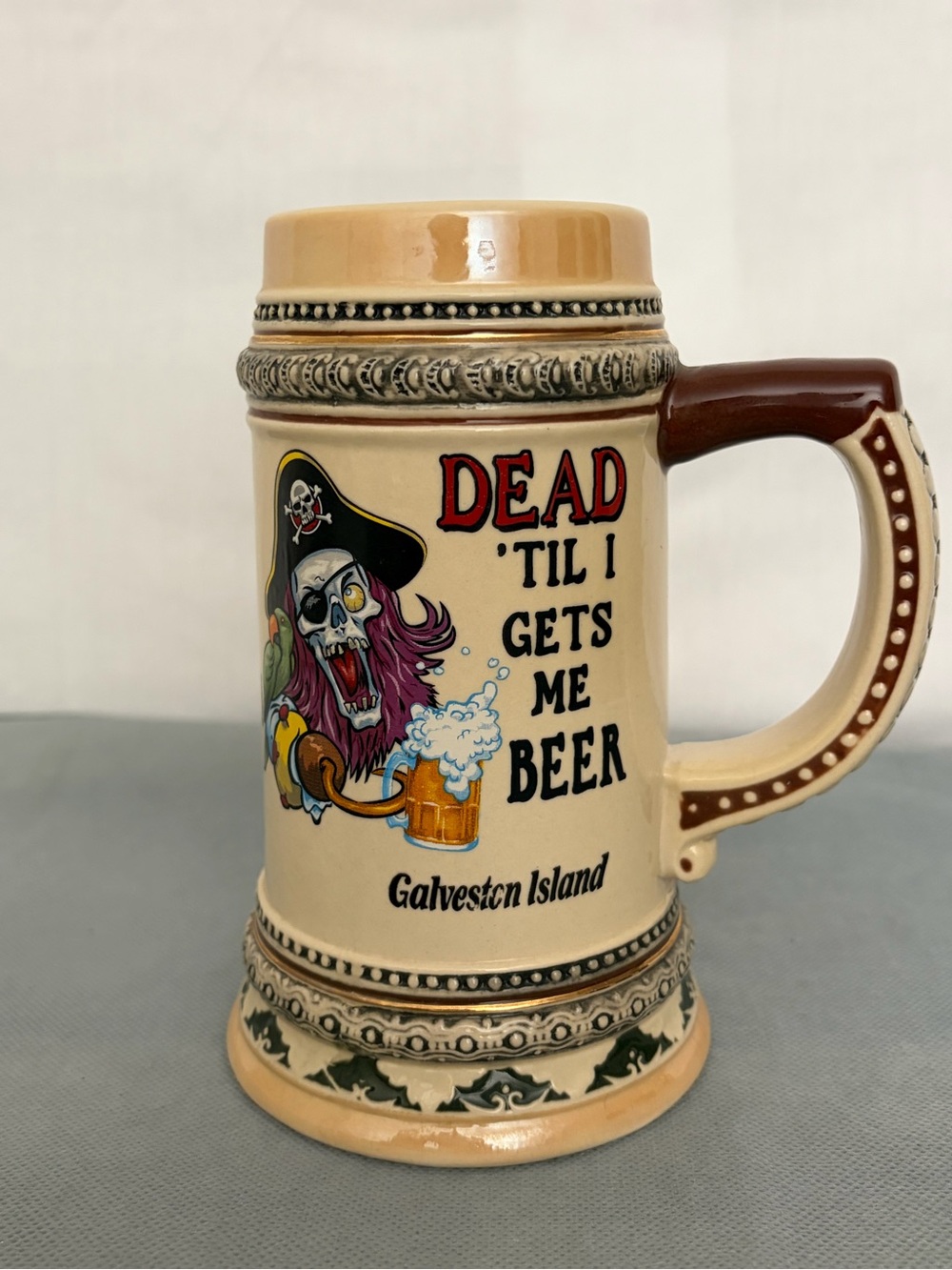 Agiftcorp Galveston Island Pirate Beer Stein Dead Til I Gets Me Beer(F300)